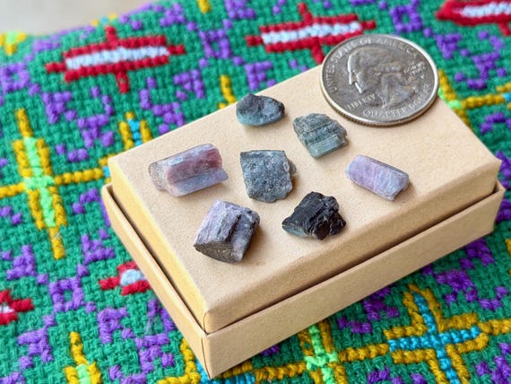 Paraiba Tourmaline Lot, 7 pcs, Pink, Purple & Blue Hues, Rio Grande Del Norte, Brazil B460