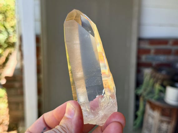 Golden Healer Lemurian Quartz with Time Link, Semi-Polished, 206g, New Find, Diamantina, Minas Gerais, Brazil B082