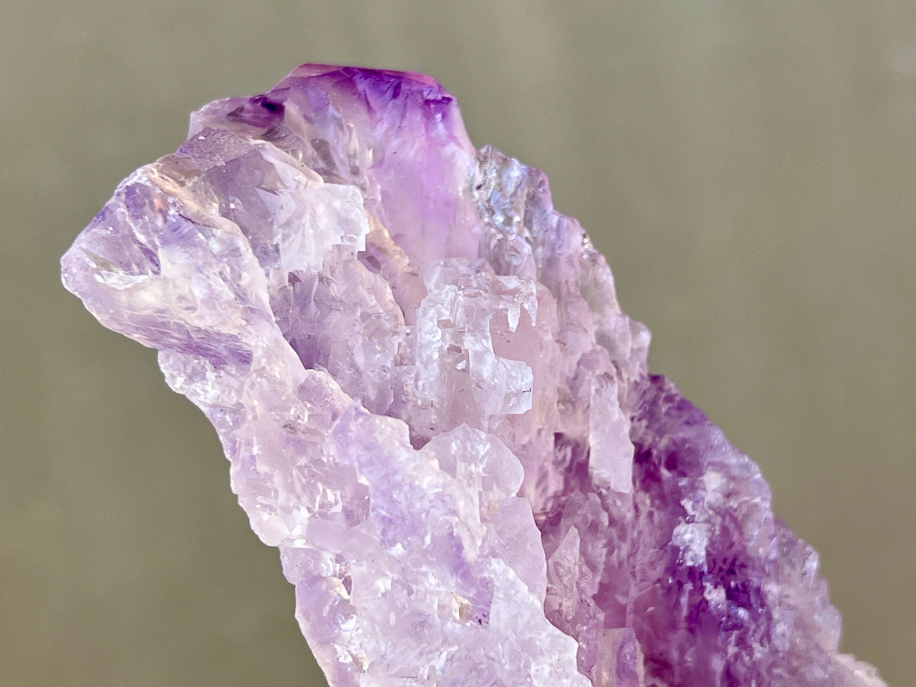 Lemurian Amethyst Crystal with Hydrothermal Etchings, Rare Old Find ...