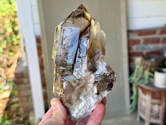 Elestial Smoky Jacare Quartz, 866g, New Find, Inner Truth & Manifestation, Aracuai, Minas Gerais, Brazil V616