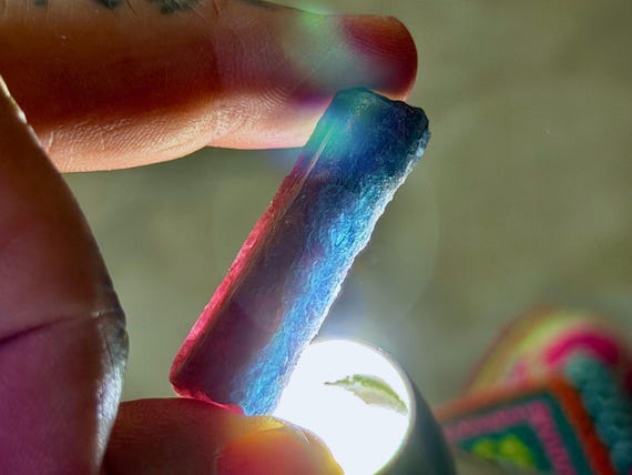 Bicolor Paraiba Tourmaline, Pink & Blue, 12g, Old Find, Rio Grande Del Norte, Brazil A940