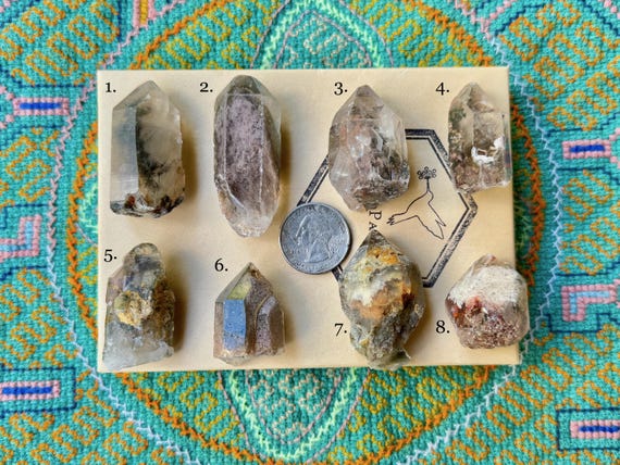 Lodolite Quartz with Colorful Inclusions, Choose ONE of Eight, Garden Quartz Crystal Points, Minas Gerais, Brazil R996