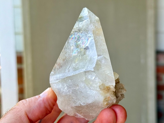 Himalayan Phantom Quartz with Rainbow, 304g, High Altitude Quartz, Pure Vibration, Himachal Pradesh, India W215
