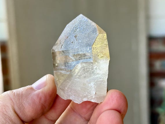 Golden Healer Quartz with Raised Record Keepers, Etched Facets, 63g, Corinto, Minas Gerais, Brazil A026