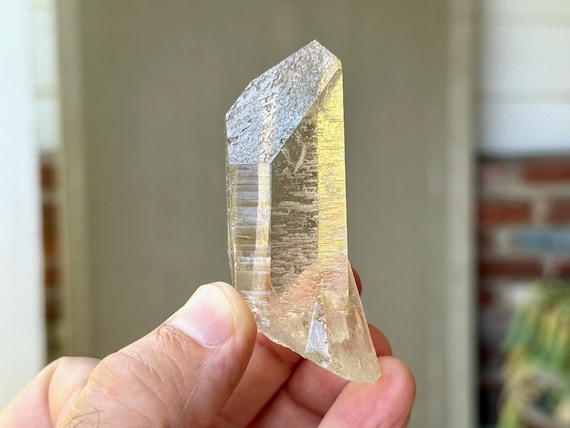 Golden Healer Starbrary Quartz, Coded Crystal with Unique Etchings, 78g, Water Clear Quartz with Extraterrestrial Star Markings, Brazil T203