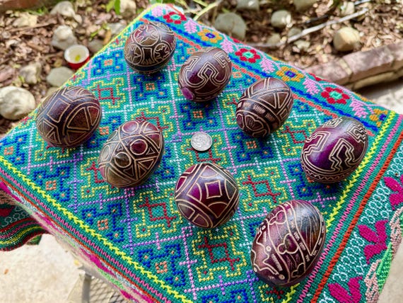 Shaman Rattle, Traditional Shipibo Gourd Shaker, Choose ONE of Eight Designs, Handmade in Iquitos, Peru