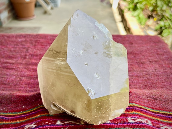 Natural Citrine with Golden-Yellow Hue, 1.7 Kilo, Solar Plexus Chakra Crystal for Creativity & Manifestation, Minas Gerais, Brazil X231
