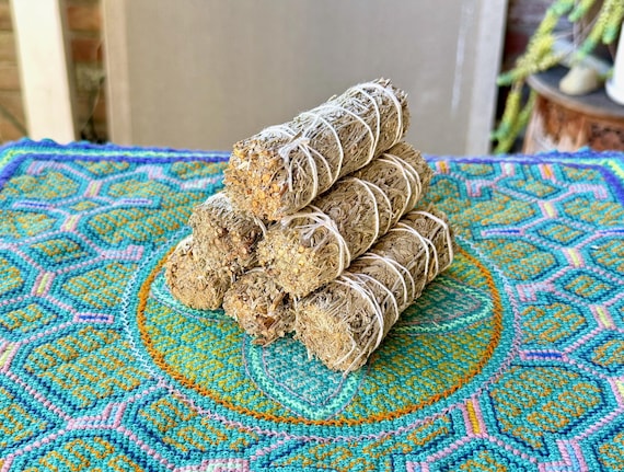 Mountain Sage and Copal Smudge Bundle, 4" Size, Mexican Sage with White Copal Powder, All Natural & Ethically Harvested