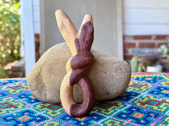 Snake Kuripe Pipe, Hand Carved Wooden Kuripe, Traditional Shamanic Applicator Pipe