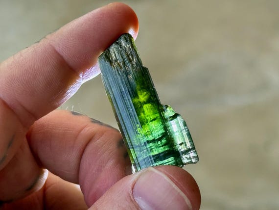 Bicolor Tourmaline, Aricanga Mine, Green & Blue, 15.7g, São Jose do Safira, Minas Gerais, Brazil A390