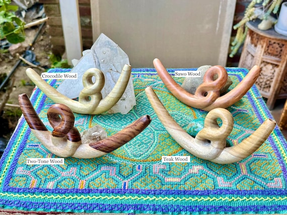 Infinity Tepi Pipe, Traditional Shamanic Applicator Pipe, Hand Carved From Solid Wood