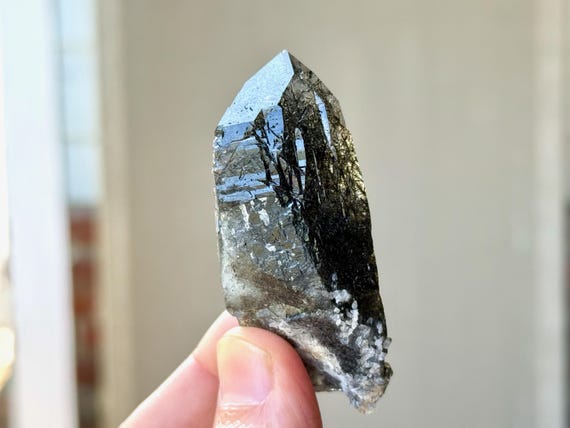 Cathedral Quartz with Black Tourmaline, Record Keepers, 54g, New Find, Cabo Saco Mine, Diamantina, Minas Gerais, Brazil A283