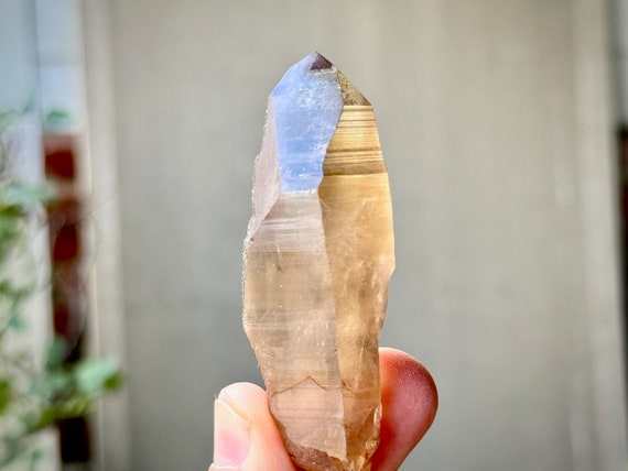 Smoky Citrine Lemurian Quartz with Hints of Tangerine Hue and Time Link (Divination), New Find, Bahia, Brazil P272
