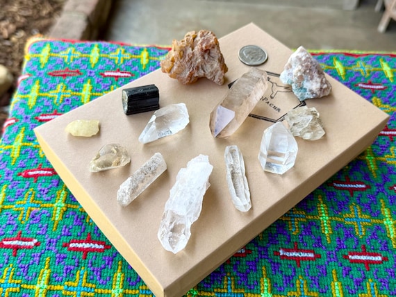 Quartz & Mineral Mixed Lot, 12 Pcs, Lemurian and Starbrary Quartz, Unicorn Stone, Tourmaline, Selenite, Carnelian and More WS276