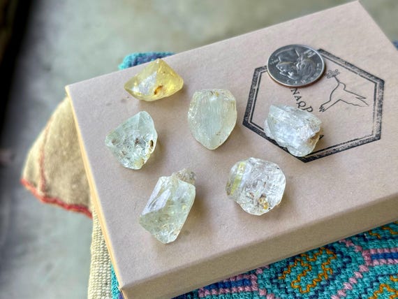 Blue Topaz Lot, Clear, Blue and Golden Hues, 6 Pieces, New Find, Throat & Third Eye Chakra, Nigeria T130