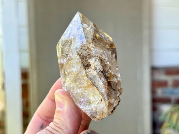 Herkimer Diamond with Rainbows, Double Terminated, 197g, New Find, Third Eye Chakra, Highest Vibration, Universal Life Force, New York W840