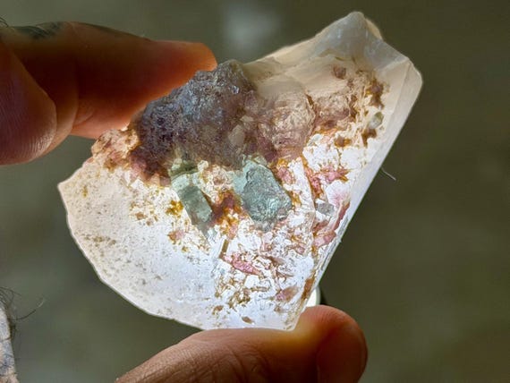 Blue & Pink Tourmaline Quartz, 99g, São José da Safira, Minas Gerais, Brazil B578