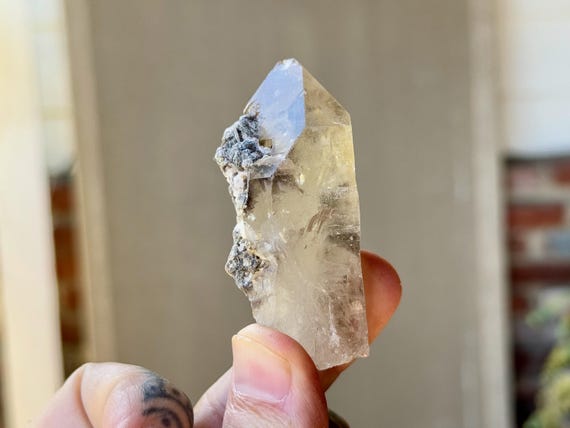 Citrine with Lepidolite, All Natural, 69g, Solar Plexus & Heart Chakra Crystal, Minas Gerais, Brazil S125
