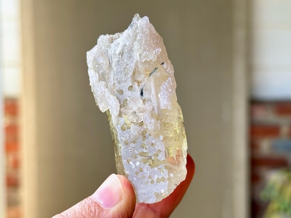 Citrine with Canga Rosa, 82g, New Find, Crystallized Rose Quartz, Heart Chakra & Divine Feminine, Taquaral, Brazil S622