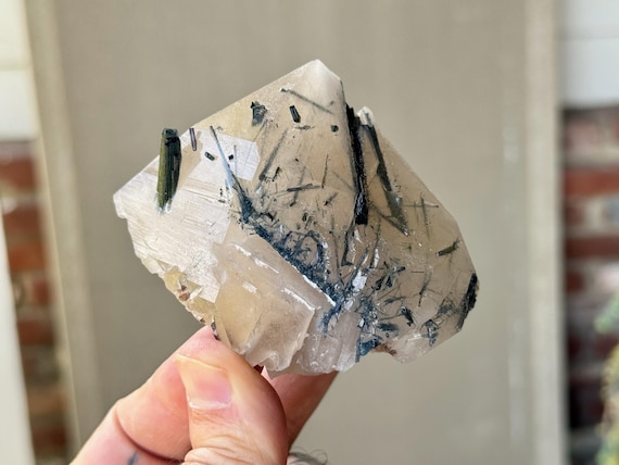 Cruzeiro Citrine with Green, Blue & Purple Tourmaline Inclusions, Self-Standing, 351g, Minas Gerais, Brazil W770