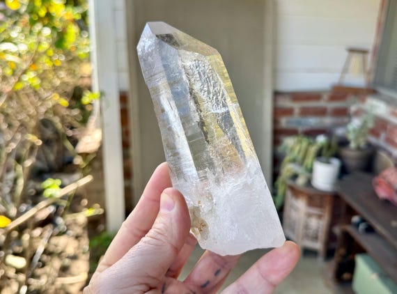 Cathedral Quartz from Diamantina, Water Clear with Barcode Striations, 434g, Crystal for Akashic Record Access, Minas Gerais, Brazil W743