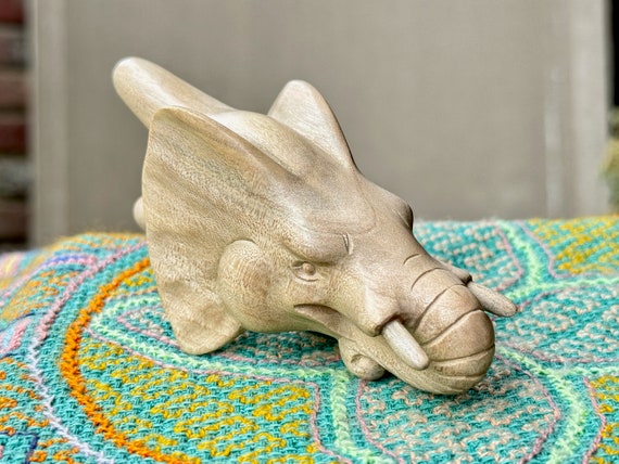 Elephant Totem Kuripe, Solid Wood Kuripe, Hand Carved from a Single Block of Native Crocodile Wood, Shamanic Applicator Pipe
