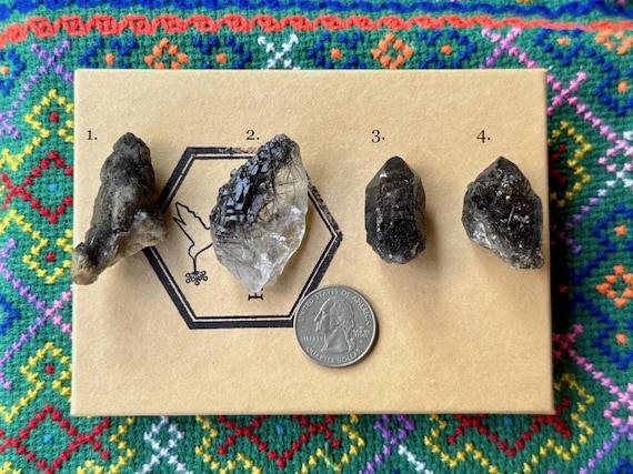 Cathedral Quartz with Black Tourmaline, Choose ONE of Four, Cabo Saco Mine, Diamantina, Minas Gerais, Brazil A311