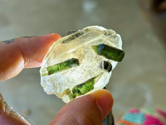 Green Tourmaline Quartz, Aricanga Mine, 52g, New Find, São Jose do Safira, Minas Gerais, Brazil A863