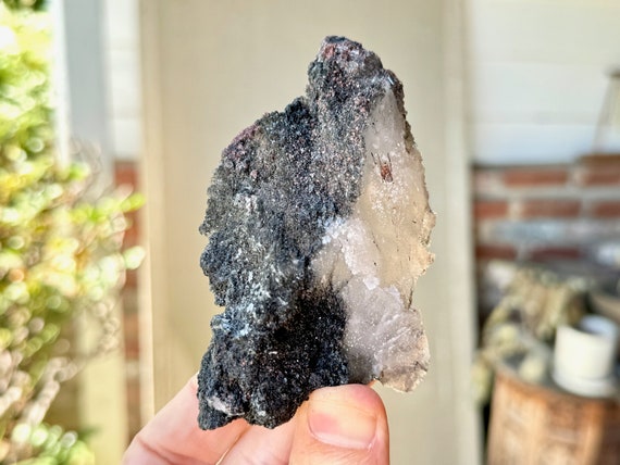 Himalayan Samadhi Quartz with Black Tourmaline, 184g, New Find, High Altitude Crystal, Pure Vibration, India W192