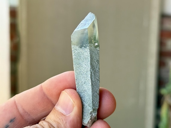 Green Chlorite Phantom Quartz, 22g, Old Find, Heart Chakra & Purification, Skardu, Pakistan A638