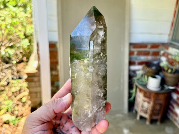 Green Chlorite Phantom Quartz, Isis Crystal, 1 Kilo, Heart Healing & Purification, Diamantina, Minas Gerais, Brazil V714