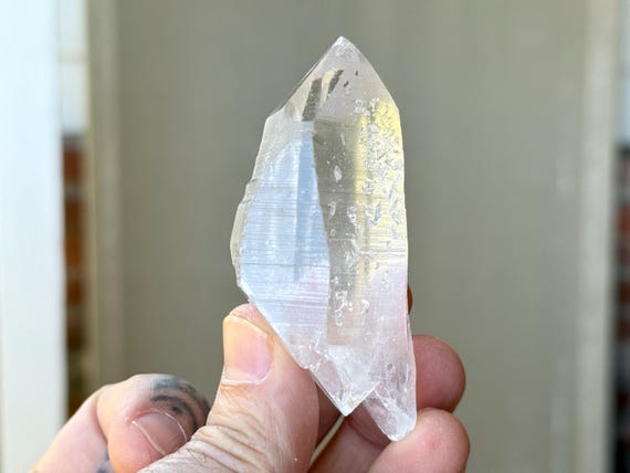 Lemurian Quartz, Double Terminated, Dolphin Crystal, 96g, New Find, Water Clear, Bahia, Brazil T966
