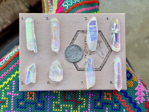 Opal Aura Lemurian Quartz, Choose ONE of Eight, Old Stock, Angel Aura Quartz with Platinum, Cosmic Consciousness T745