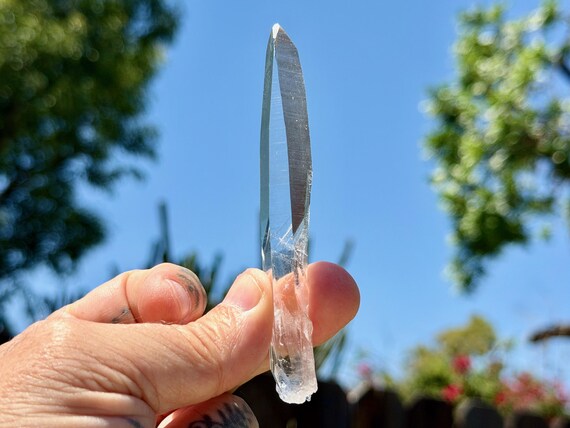 Lemurian Quartz, AAA Water Clear, Elongated Laser Wand Formation, 26g, New Find, Bahia, Brazil A760