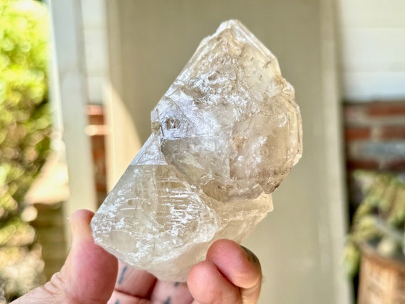Elestial Cathedral Quartz with Etched Facets, 479g, Old Find, Aracuai, Minas Gerais, Brazil W323