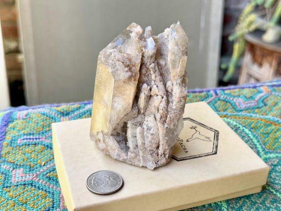 Kaolinite Quartz with Snowy White and Gray Inclusions, Purification & Detoxification, 356g, Self-Standing Crystal, Minas Gerais, Brazil W720