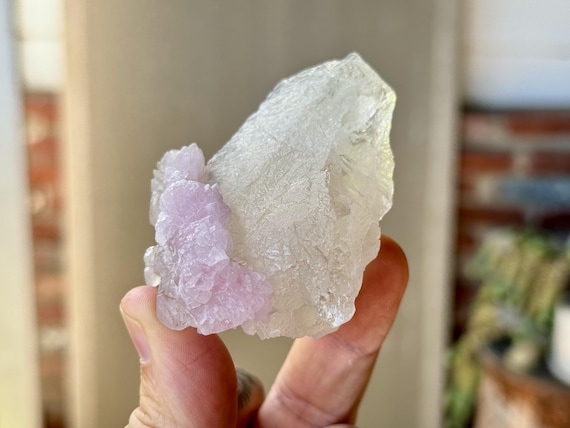 Canga Rose Quartz on Citrine, 89g, New Find, Crystallized Rose Quartz, Heart Chakra & Divine Feminine, Taquaral, Brazil S537