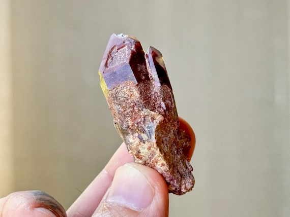 Red Hematite Phantom Quartz with Vibrant Red Hues, New Find, Kasama, Northern Zambia P989