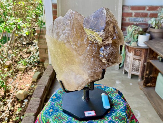 Elestial Citrine, Yin-Yang Crystal, 12.4 Kilo, Manifestation & Creativity, Custom Stand Included, Aracuai, Minas Gerais, Brazil V332