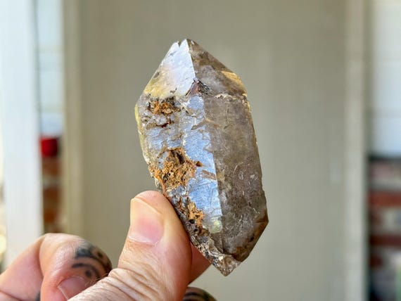White Phantom Lodolite Quartz, Double Terminated, 103g, Diamantina, Minas Gerais, Brazil A267