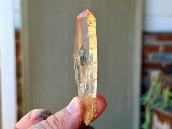 Tangerose Lemurian Quartz, Channeling Formation, 32g, New Find, Sacral Chakra, Minas Gerais, Brazil B233