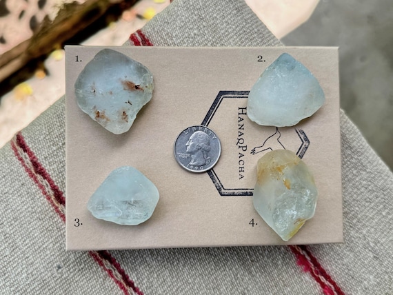 Alluvial Blue Topaz, Choose ONE of Four, Natural River Tumbled Blue Topaz Crystals, Minas Gerais, Brazil S550