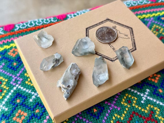 Blue Tara Quartz Lot, 6 pcs, Spiritual Growth & Intuition, Itacambira, Minas Gerais, Brazil B311