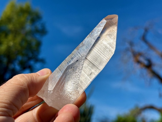 Pink Lemurian Quartz, Water Clear with White Phantom, 106g, Bahia, Brazil A204