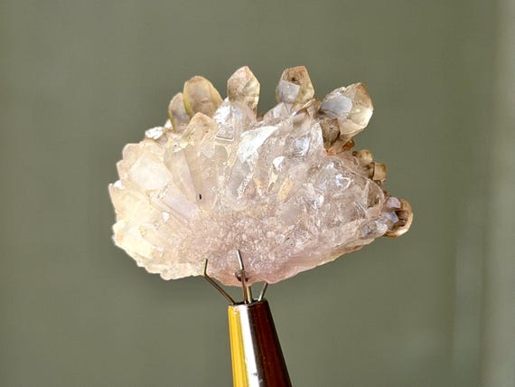 Elestial Smoky Quartz, Canga Rose Quartz Inclusion, 18g, New Find, Taquaral, Brazil B048