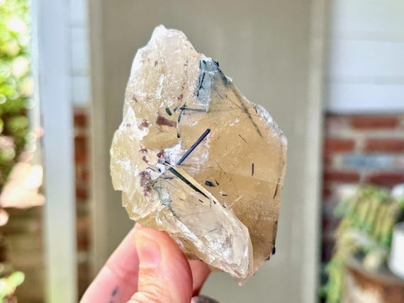 Citrine with Blue & Green Tourmaline Inclusions, All Natural, 438g, New Find, São José da Safira, Minas Gerais, Brazil W073