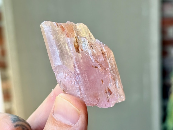 Pink Kunzite, All Natural, 56g, Old Find, From the Collection of Robert Fitzpatrick, Heart Chakra, Minas Gerais, Brazil T312