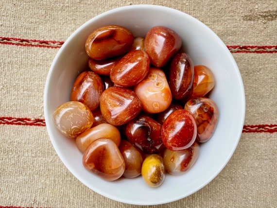 Carnelian, Polished Carnelian Tumbles with Vibrant Color, Stimulating Energy, Sacral Chakra Stone, Madagascar CA001