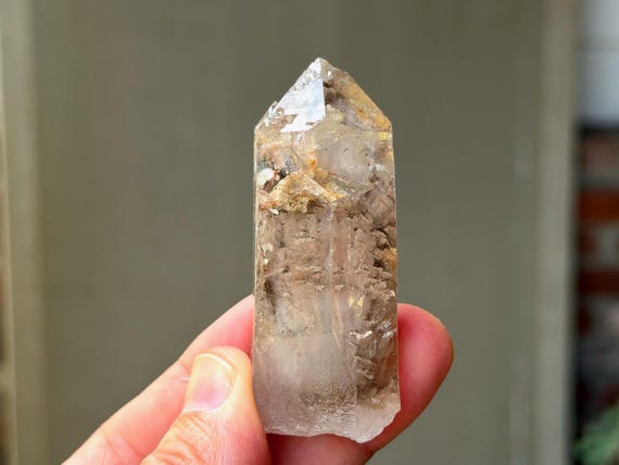 White Amphibole & Lodolite Quartz, 66g, Third Eye and Crown Chakras, Diamantina, Minas Gerais, Brazil B149