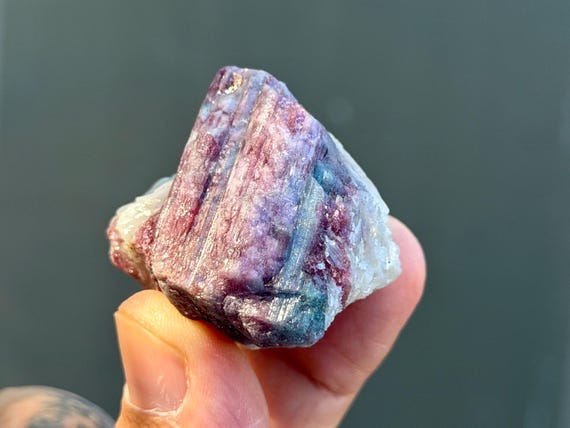 Paraiba Tourmaline & Albite, Blue and Pink, 62g, New Find, Rio Grande Del Norte, Brazil B644